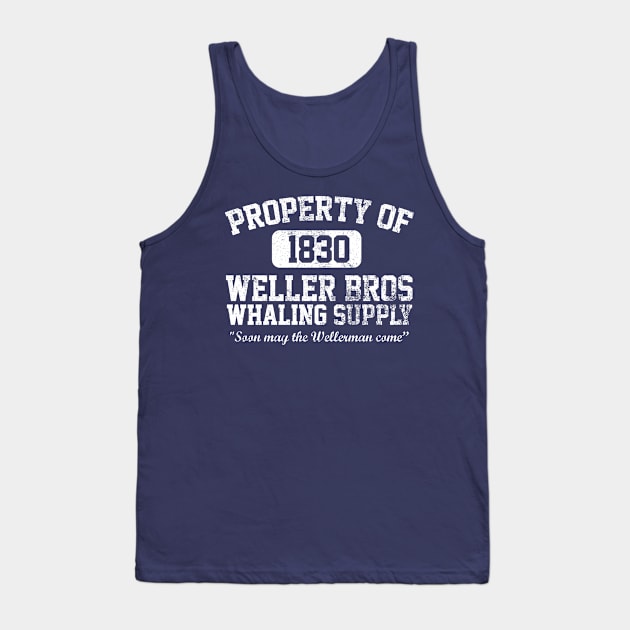 Property of Weller Brothers White Distressed Tank Top by dystopic